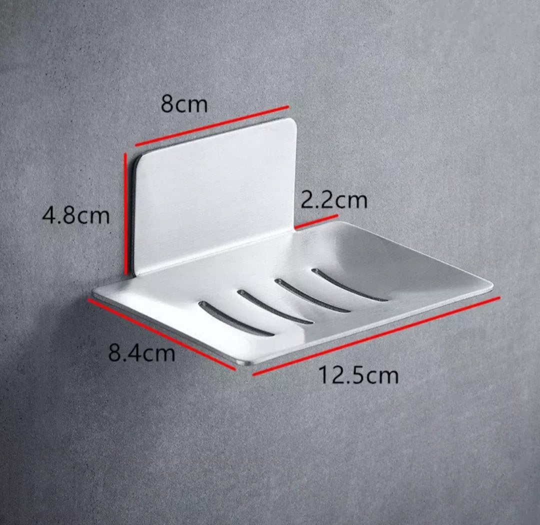 Soap dish stainless steel shiny silver for wall mounting